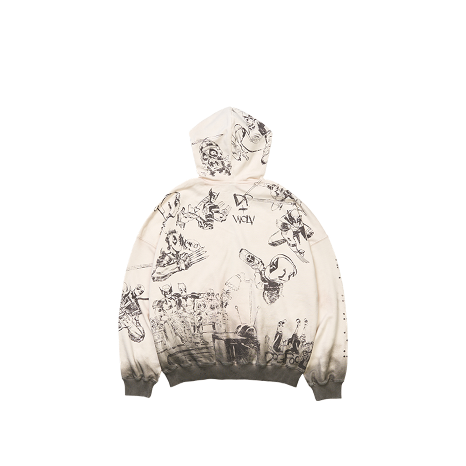 Lookbook xVESSEL x MARVEL Deadpool Hoodie Putih Unisex Kasual Fashion. Y24MV769