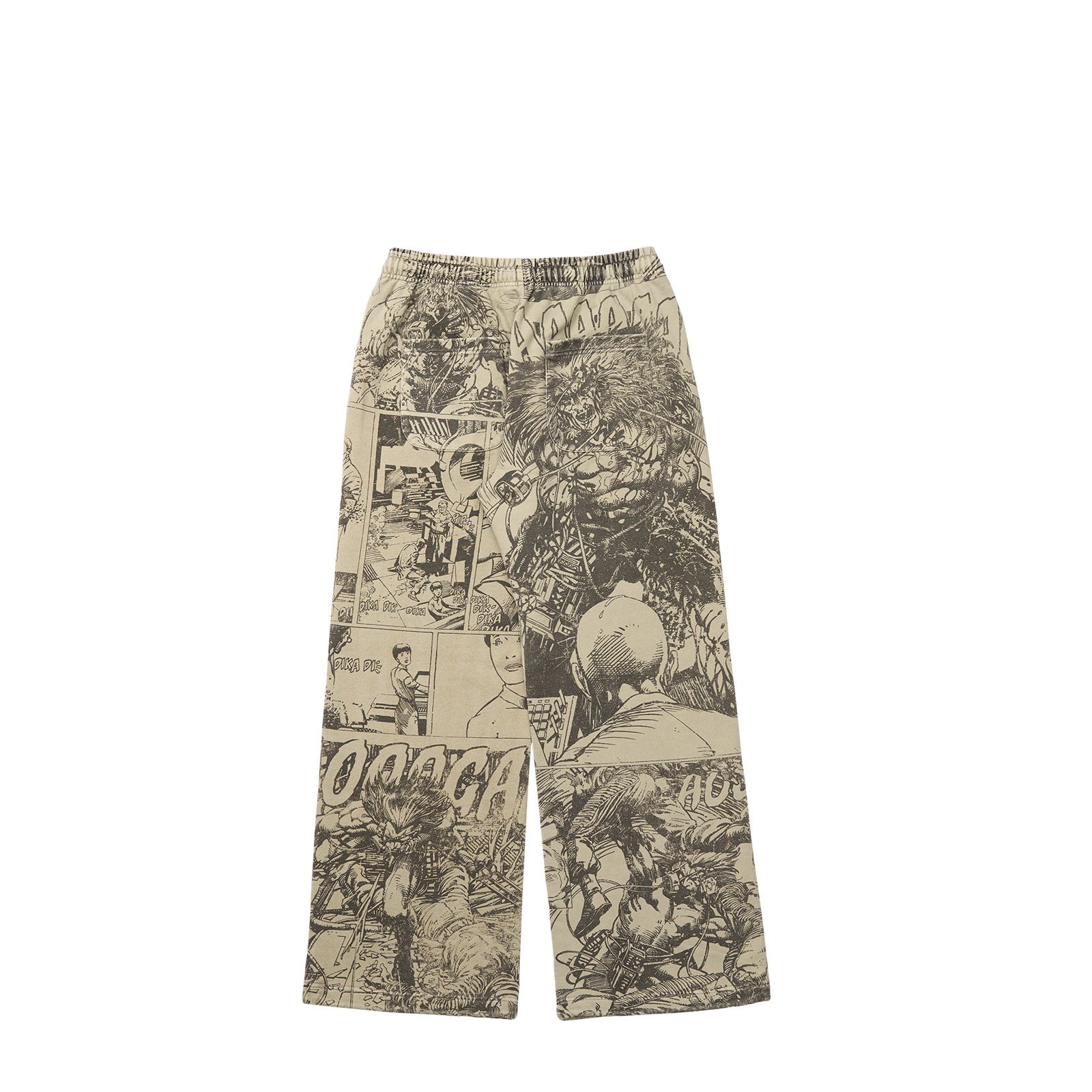 Lookbook xVESSEL x MARVEL FW23 卡其色漫畫印花寬鬆版型男女休閒褲 Y23X6121B