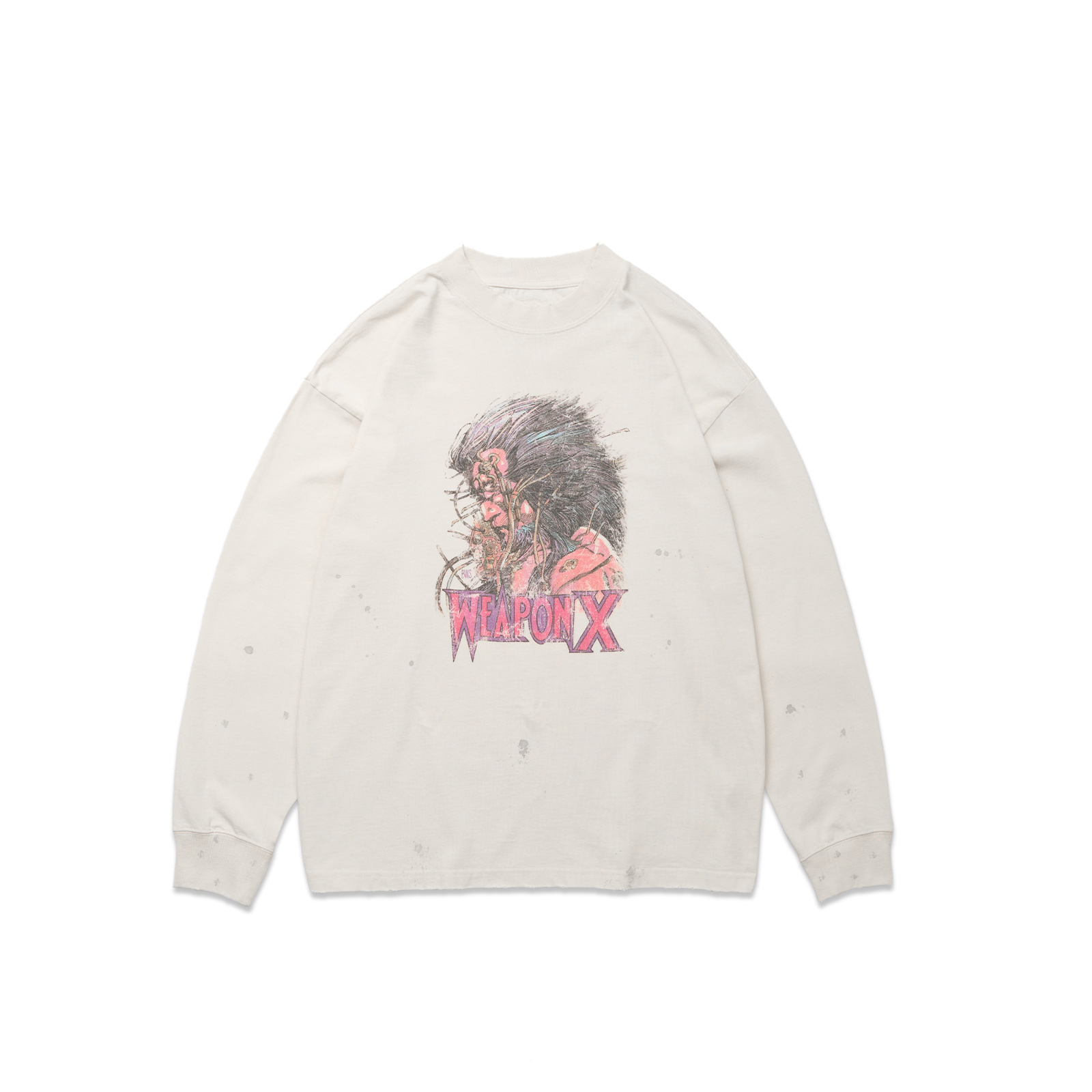 xVESSEL x MARVEL Wolverine Graphic Long Sleeve Unisex White Sweatshirt Y23X6109W3