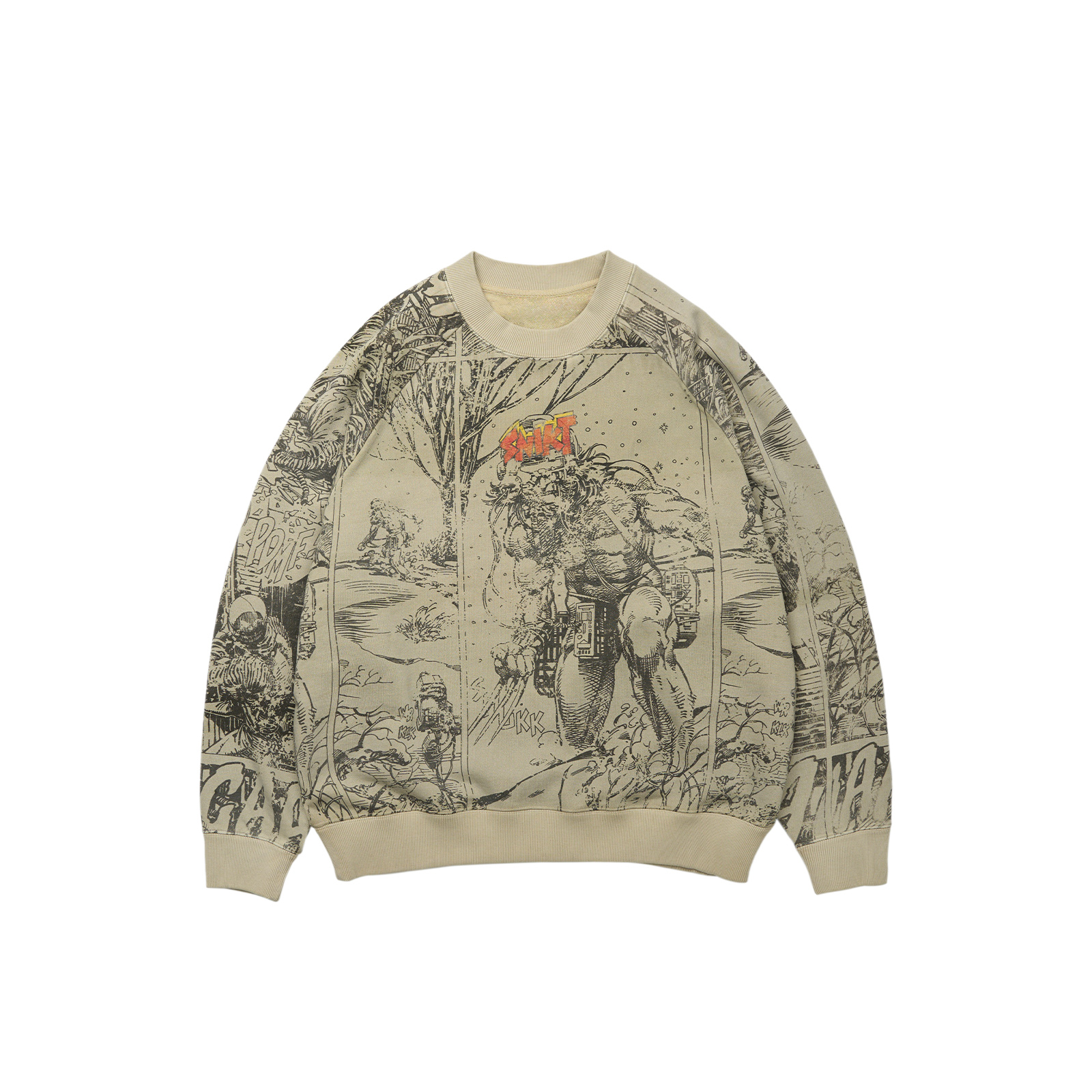 Order xVESSEL x MARVEL 金鋼狼印花卡其色中性衛衣 Y23X6120B