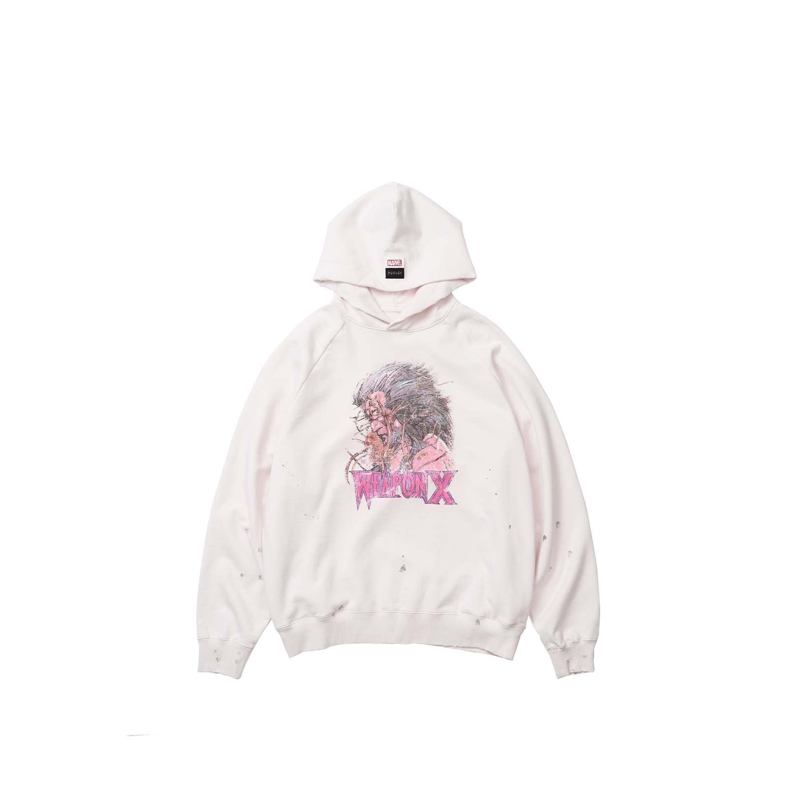 xVESSEL x MARVEL Wolverine Print Hoodie White Unisex Casual Wear Y23X6109W