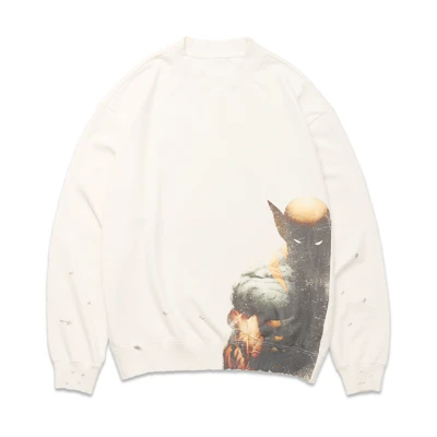 xVESSEL MARVEL X-Men Wolverine Graphic Crewneck Sweatshirt Unisex White Y23X6105W