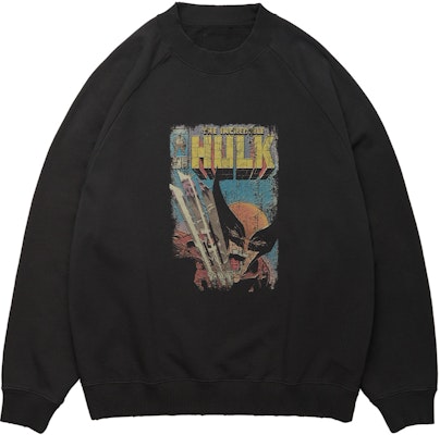 xVESSEL x 漫威 X战警 金刚狼大战绿巨人 超大号连帽衫 黑色 男女同款 Y23X6101B Order xVESSEL x 漫威 X战警 金刚狼大战绿巨人 超大号连帽衫 黑色 男女同款 Y23X6101B