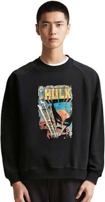 xVESSEL x 漫威 X战警 金刚狼大战绿巨人 超大号连帽衫 黑色 男女同款 Y23X6101B Details for xVESSEL x 漫威 X战警 金刚狼大战绿巨人 超大号连帽衫 黑色 男女同款 Y23X6101B