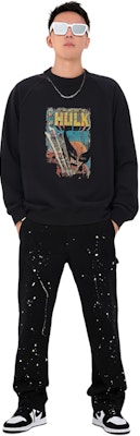 xVESSEL x 漫威 X战警 金刚狼大战绿巨人 超大号连帽衫 黑色 男女同款 Y23X6101B Sizing xVESSEL x 漫威 X战警 金刚狼大战绿巨人 超大号连帽衫 黑色 男女同款 Y23X6101B