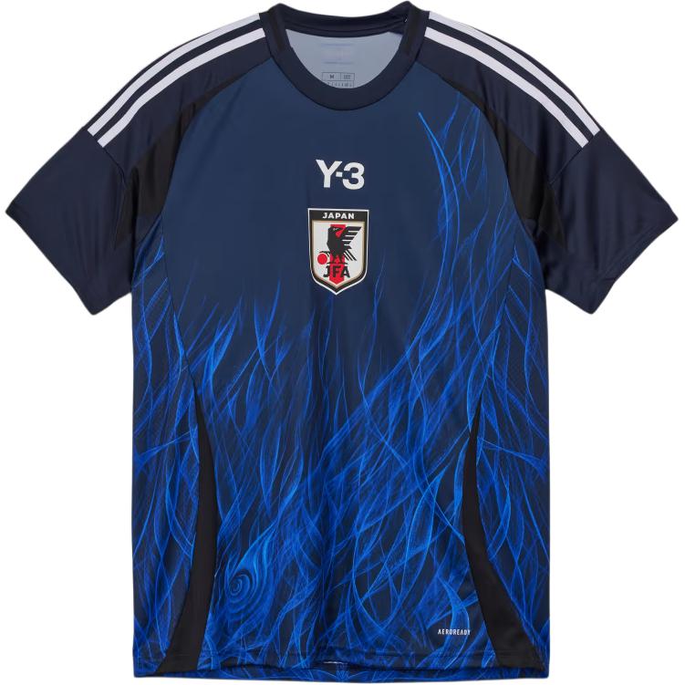 Y-3 × JFA Gradient Design Breathable Short Sleeve Soccer Jersey Blue Mens IU0964