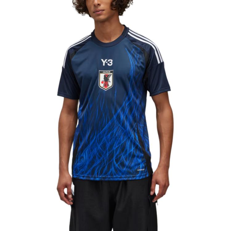 Shop Y-3 × JFA 漸層設計透氣短袖足球球衣 藍色 男款 IU0964