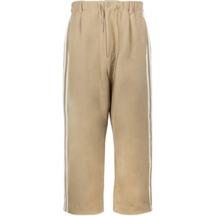 Y-3  Beige High-Waisted Straight-Leg Drawstring Casual Pants. IZ3119