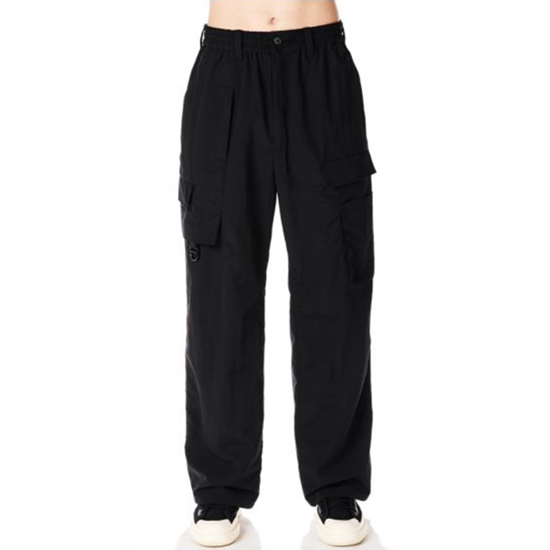 Shop Y-3  Black Casual Loose Fit Utility Drawstring Cargo Pants. H63050