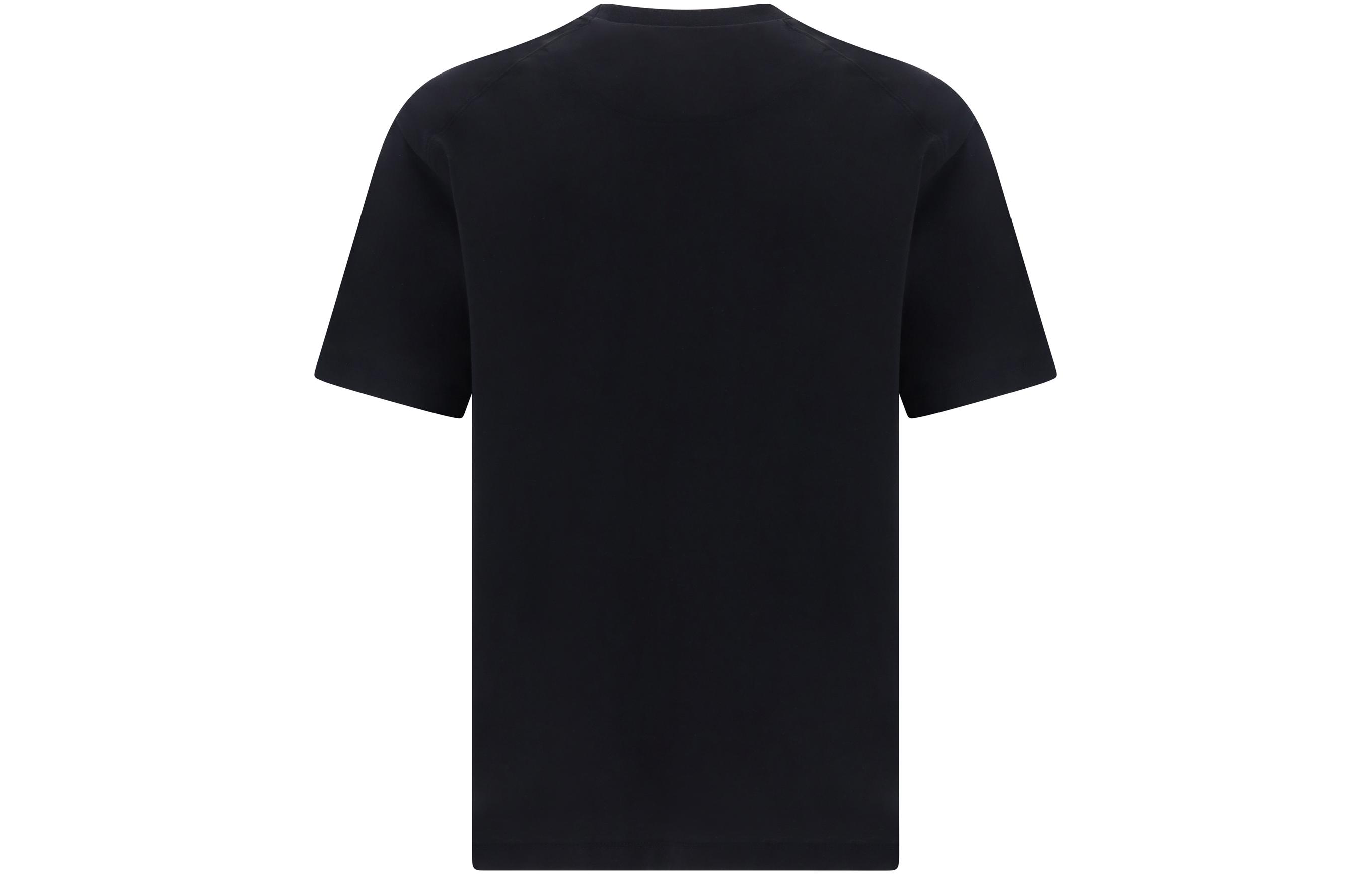 Lookbook Y-3 ブラック クルーネック グラフィックプリント 半袖 Tシャツ IN4353