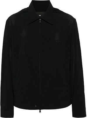 Y-3 Black Glossy Panel Zip-Up Collared Jacket with Long Sleeves. IN4348 Order Y-3 Black Glossy Panel Zip-Up Collared Jacket with Long Sleeves. IN4348