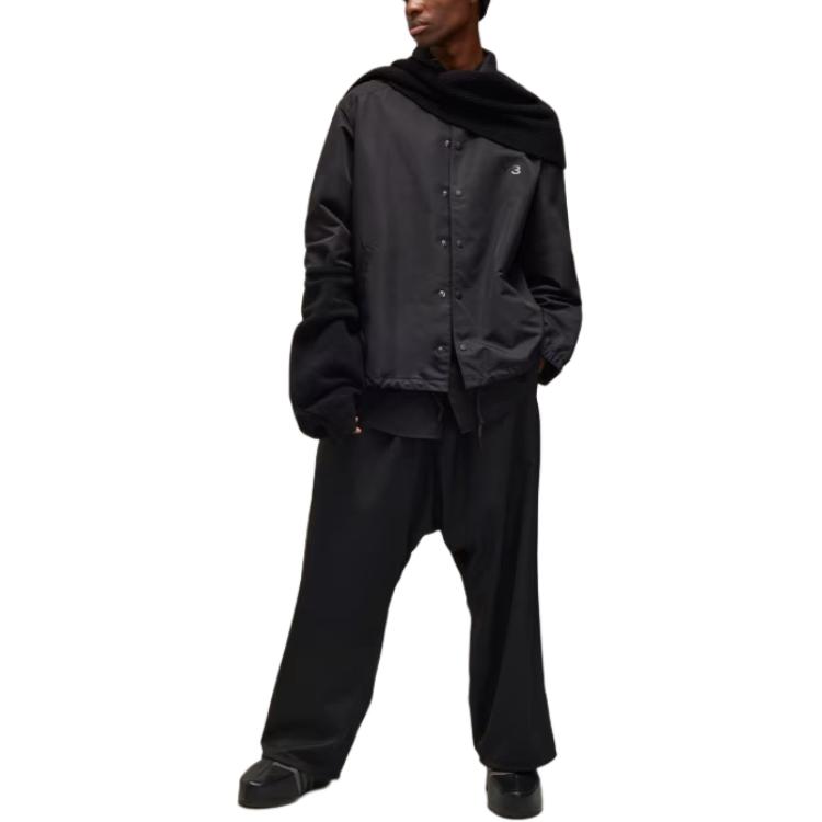 Shop Y-3  Black Graphic Print Single-Breasted Long Sleeve Jacket IW2473