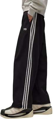 Y-3 Pantalones Negros de Cintura Alta con Pierna Ancha y Rayas con Logo. IW7457 Shop Y-3 Pantalones Negros de Cintura Alta con Pierna Ancha y Rayas con Logo. IW7457