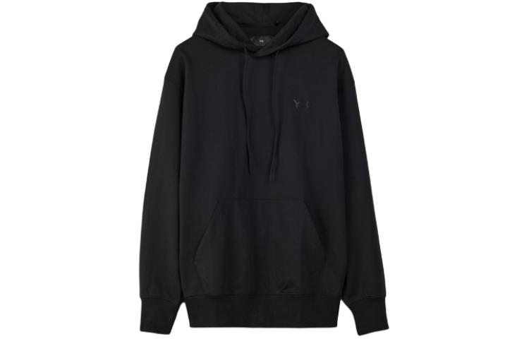 Y-3  Black Hoodie with Kangaroo Pocket & Logo Print. IV5584