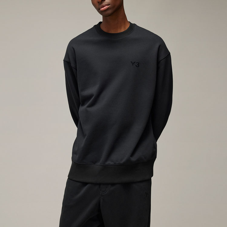 Lookbook Y-3 黑色標誌印花寬鬆圓領衛衣 IV5580