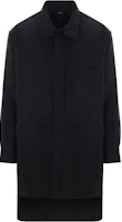 Order Y-3 Black Long-Sleeve Button-Up Jacket with Logo and Point Collar IX7634