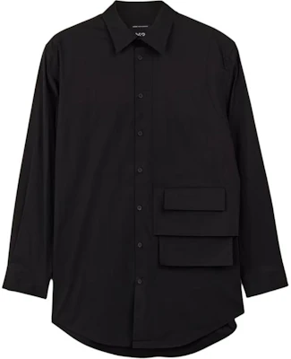 Y-3 Kemeja Lengan Panjang Hitam Gaya Minimalis Loose-Fit Casual. JF3024 Buy Y-3 Kemeja Lengan Panjang Hitam Gaya Minimalis Loose-Fit Casual. JF3024