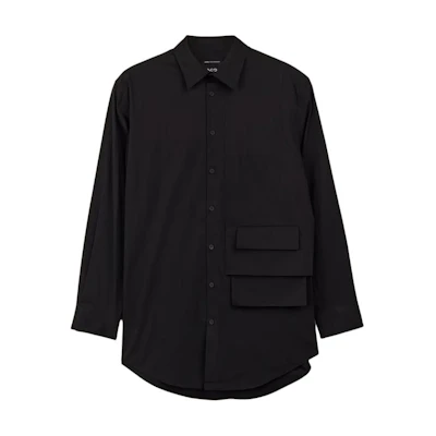 Y-3 Black Long Sleeve Casual Loose-Fit Shirt Minimalist Style JF3024