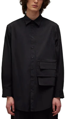 Y-3 Kemeja Lengan Panjang Hitam Gaya Minimalis Loose-Fit Casual. JF3024 Shop Y-3 Kemeja Lengan Panjang Hitam Gaya Minimalis Loose-Fit Casual. JF3024
