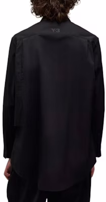 Y-3 Kemeja Lengan Panjang Hitam Gaya Minimalis Loose-Fit Casual. JF3024 Details for Y-3 Kemeja Lengan Panjang Hitam Gaya Minimalis Loose-Fit Casual. JF3024