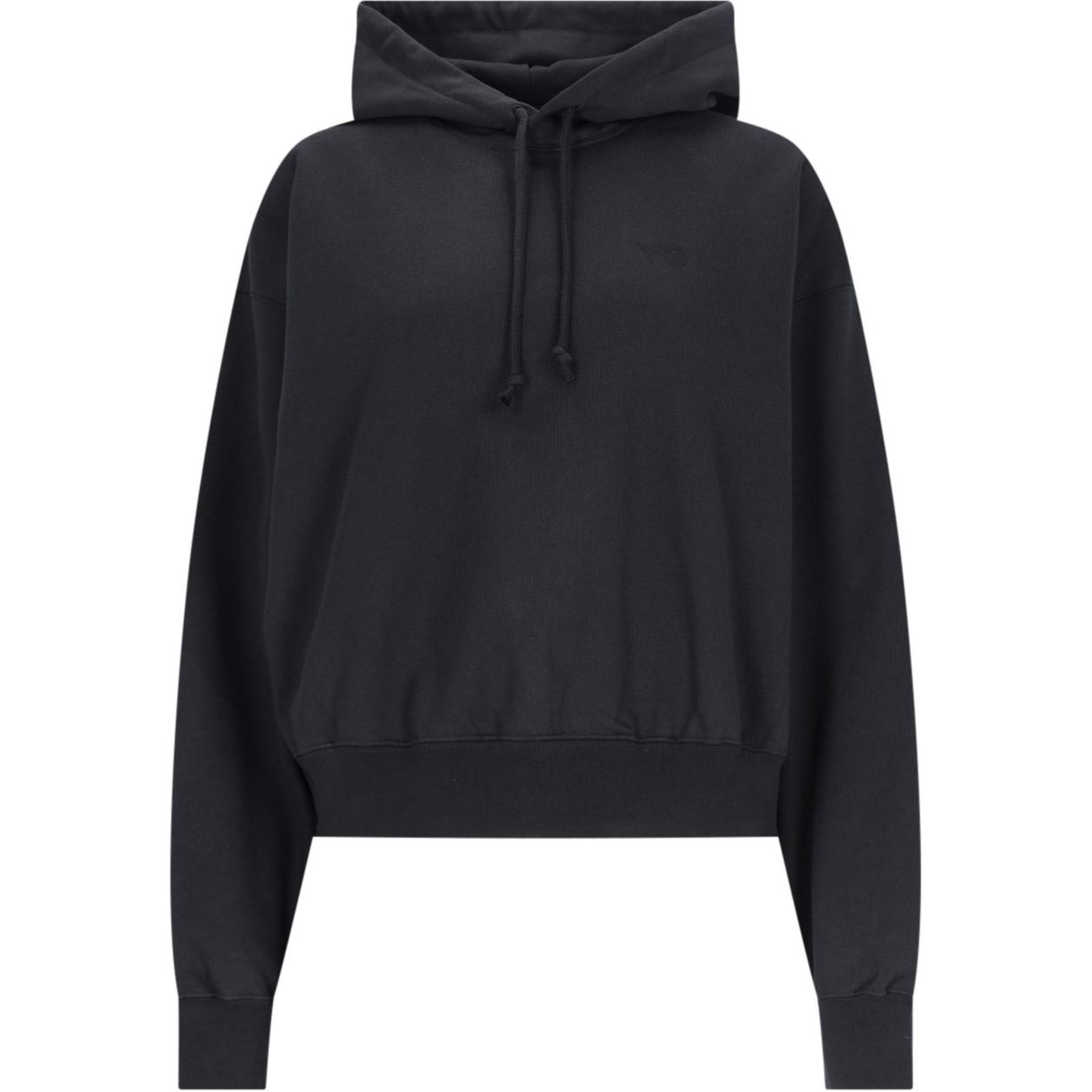 Y-3  Black Loose Fit Hoodie Pullover Long Sleeve Sweatshirt. JD9790
