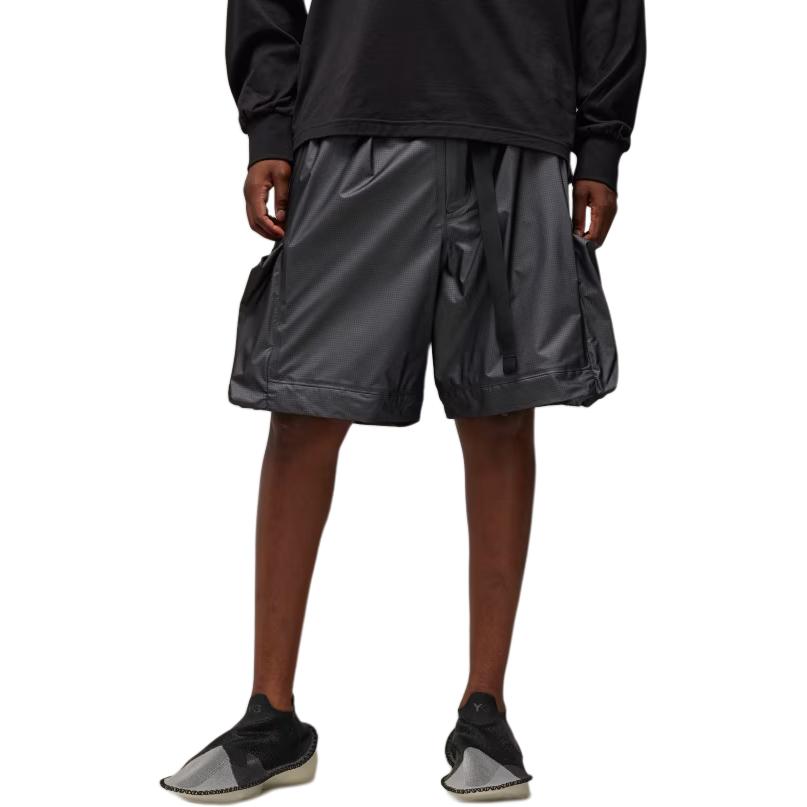 Shop Y-3 黑色寬鬆長褲附大口袋和腰帶 IR6250