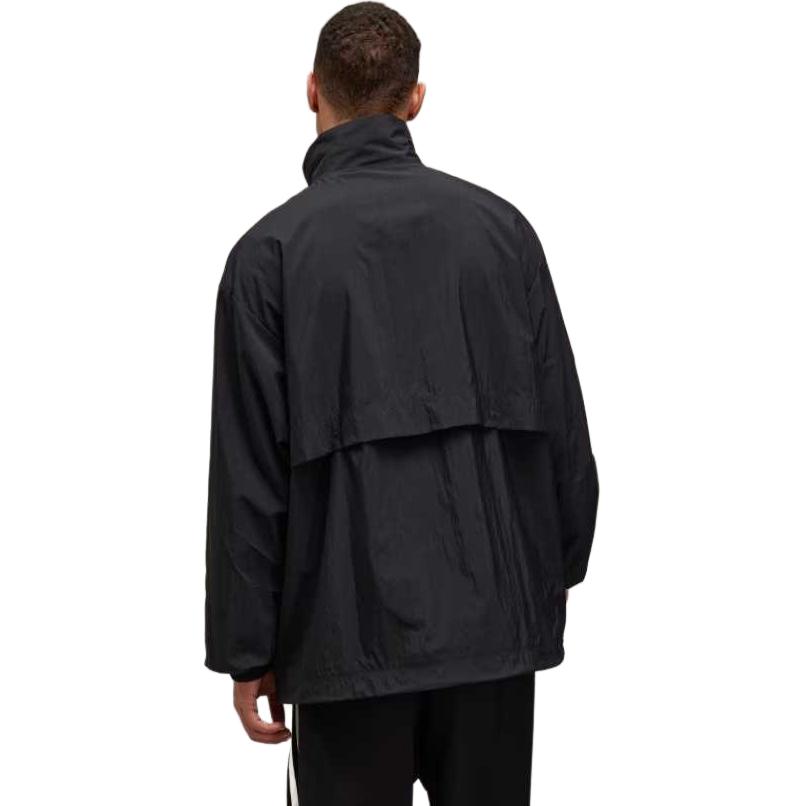 Details for Y-3  Black Nylon Shell 1/2 Zip 3-Stripe High Collar Loose Jacket. JD9796