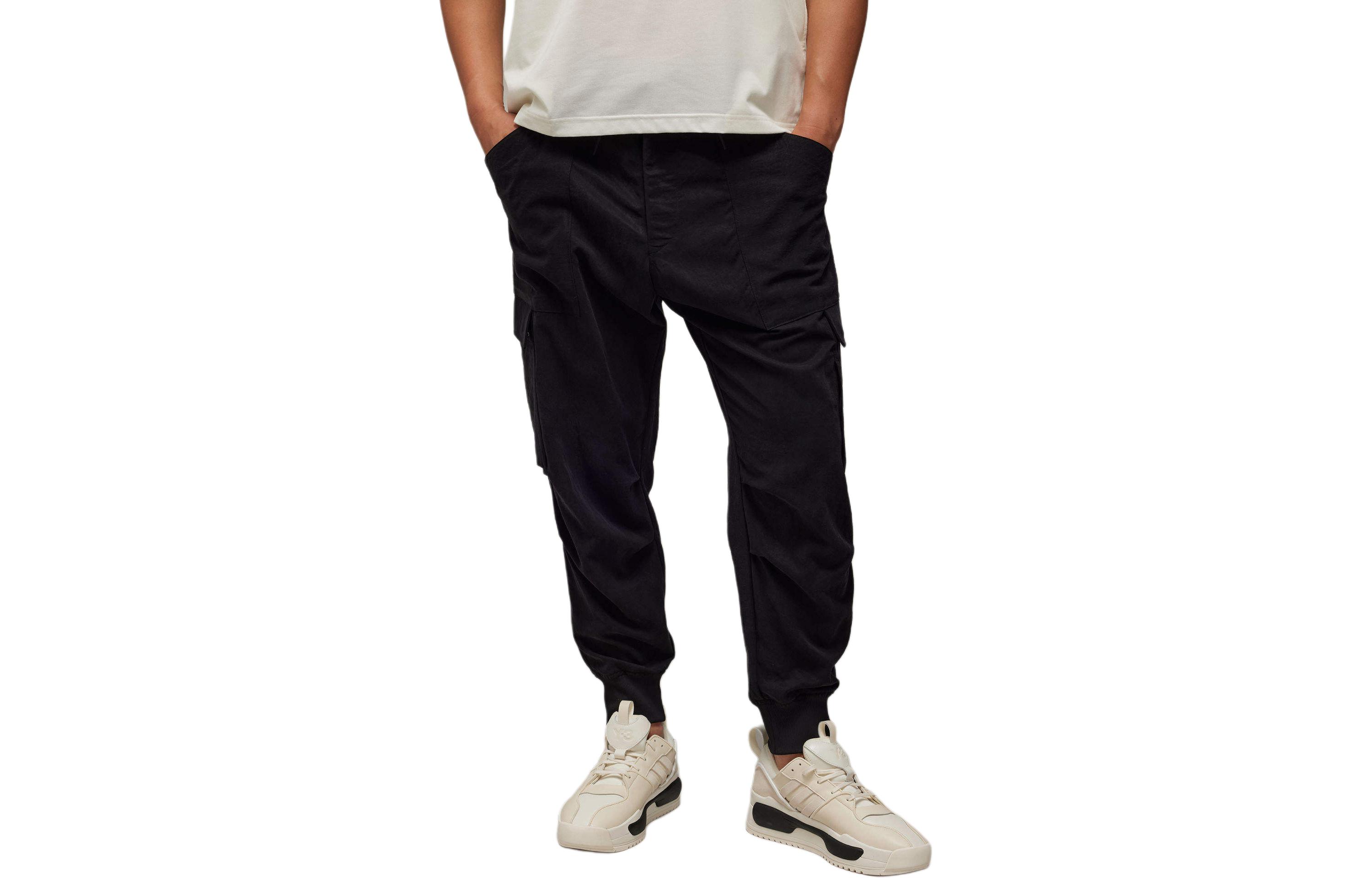 Order Y-3 블랙 솔리드 컬러 포켓 조거 팬츠 IN8717