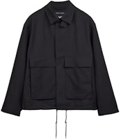 Y-3 Black Solid High-Neck Loose-Fit Long-Sleeve Coach Jacket. JN3719 Y-3 Black Solid High-Neck Loose-Fit Long-Sleeve Coach Jacket. JN3719