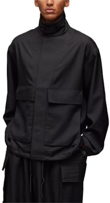 Y-3 Black Solid High-Neck Loose-Fit Long-Sleeve Coach Jacket. JN3719 Shop Y-3 Black Solid High-Neck Loose-Fit Long-Sleeve Coach Jacket. JN3719