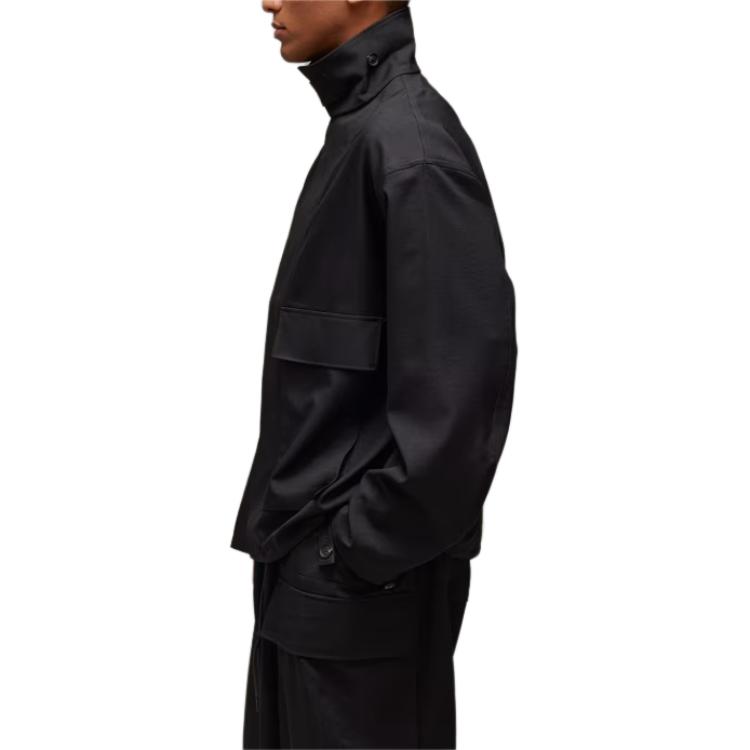 Purchase Y-3  Black Solid High-Neck Loose-Fit Long-Sleeve Coach Jacket. JN3719