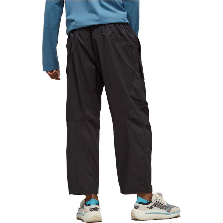 Shop Y-3 블랙 솔리드 포켓 릴랙스드 스트레이트 트랙 팬츠. H63028