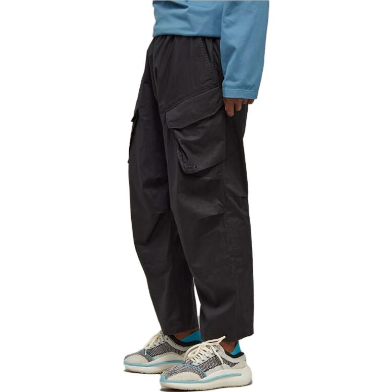 Purchase Y-3 블랙 솔리드 포켓 릴랙스드 스트레이트 트랙 팬츠. H63028