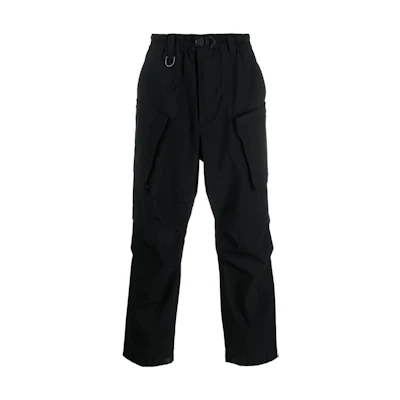 Y-3 Black Solid Relaxed Fit Ripstop Casual Pants IL2048