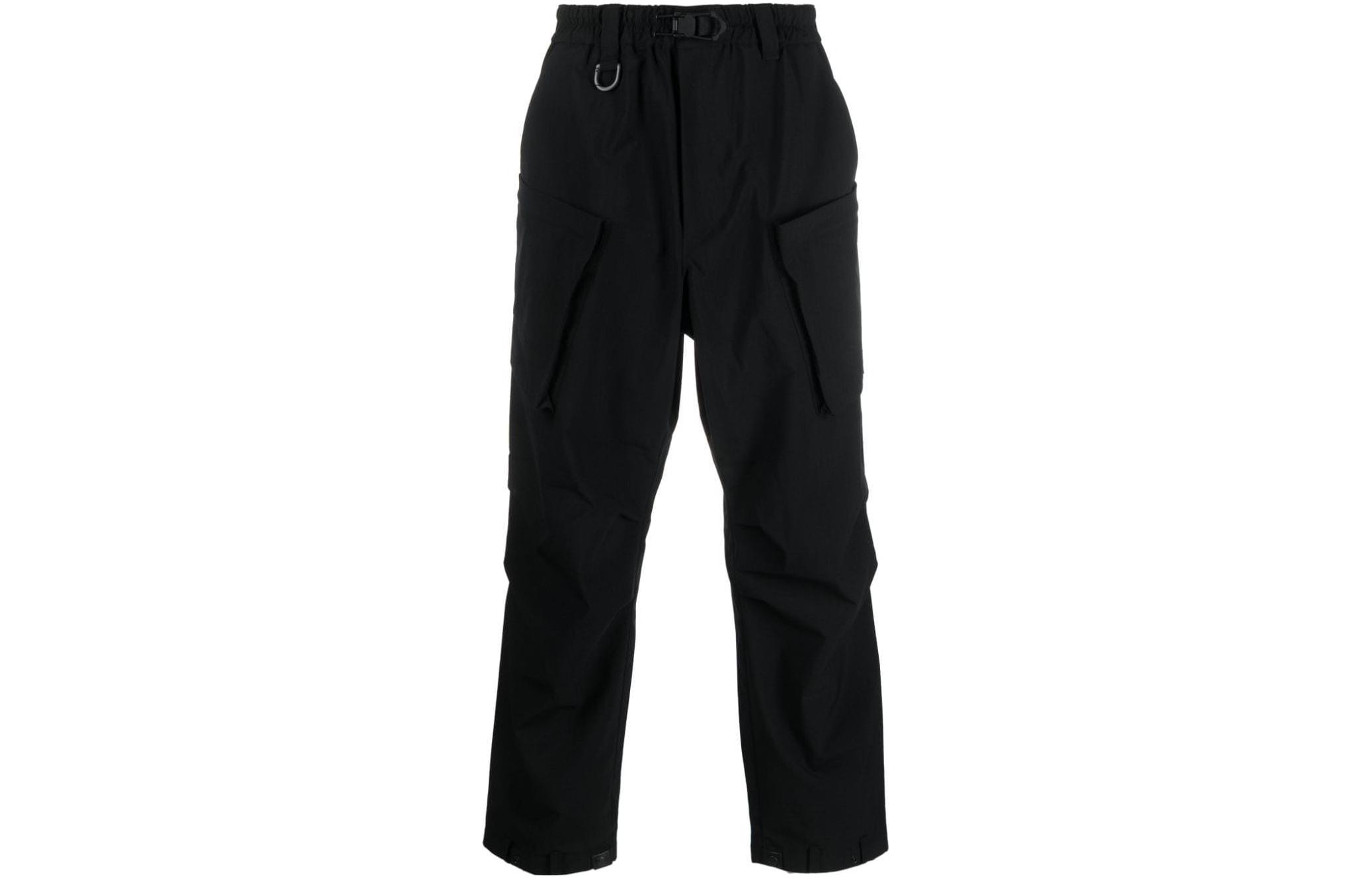 Order Y-3 블랙 솔리드 릴랙스 핏 립스탑 캐주얼 팬츠 IL2048