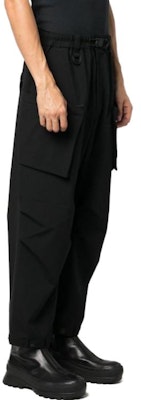 Y-3 블랙 솔리드 릴랙스 핏 립스탑 캐주얼 팬츠 IL2048 Purchase Y-3 블랙 솔리드 릴랙스 핏 립스탑 캐주얼 팬츠 IL2048