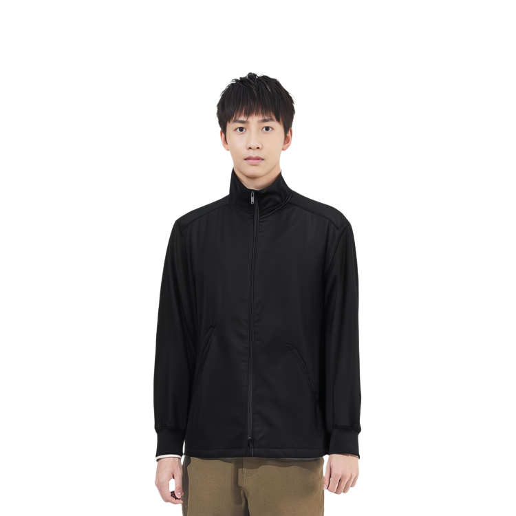 Details for Chaqueta Negra Y-3 con Cuello Alto y Bolsillos con Cremallera. IN8704