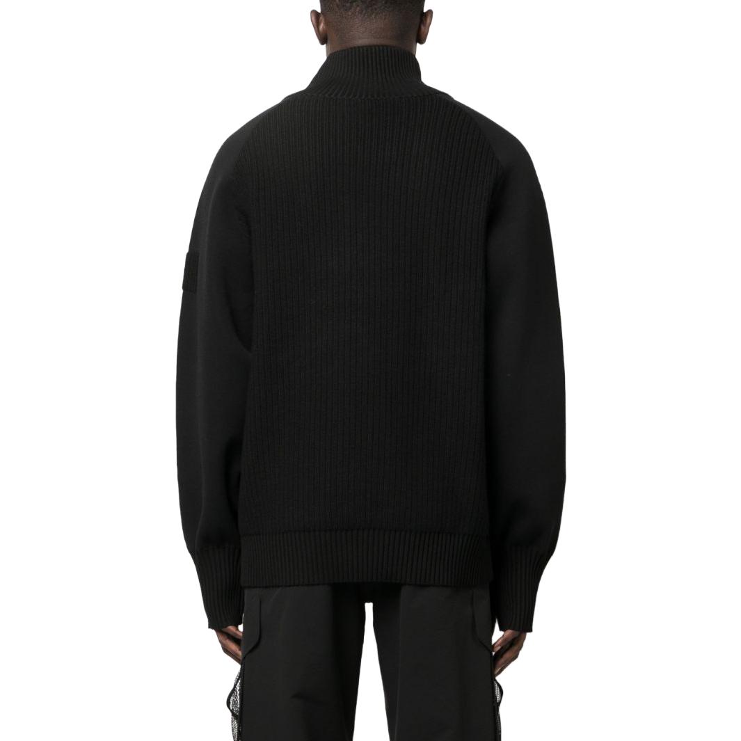 Lookbook Y-3 Hitam Zipper Leher Tinggi Lengan Panjang Sweater Gaya Kasual. IL2058