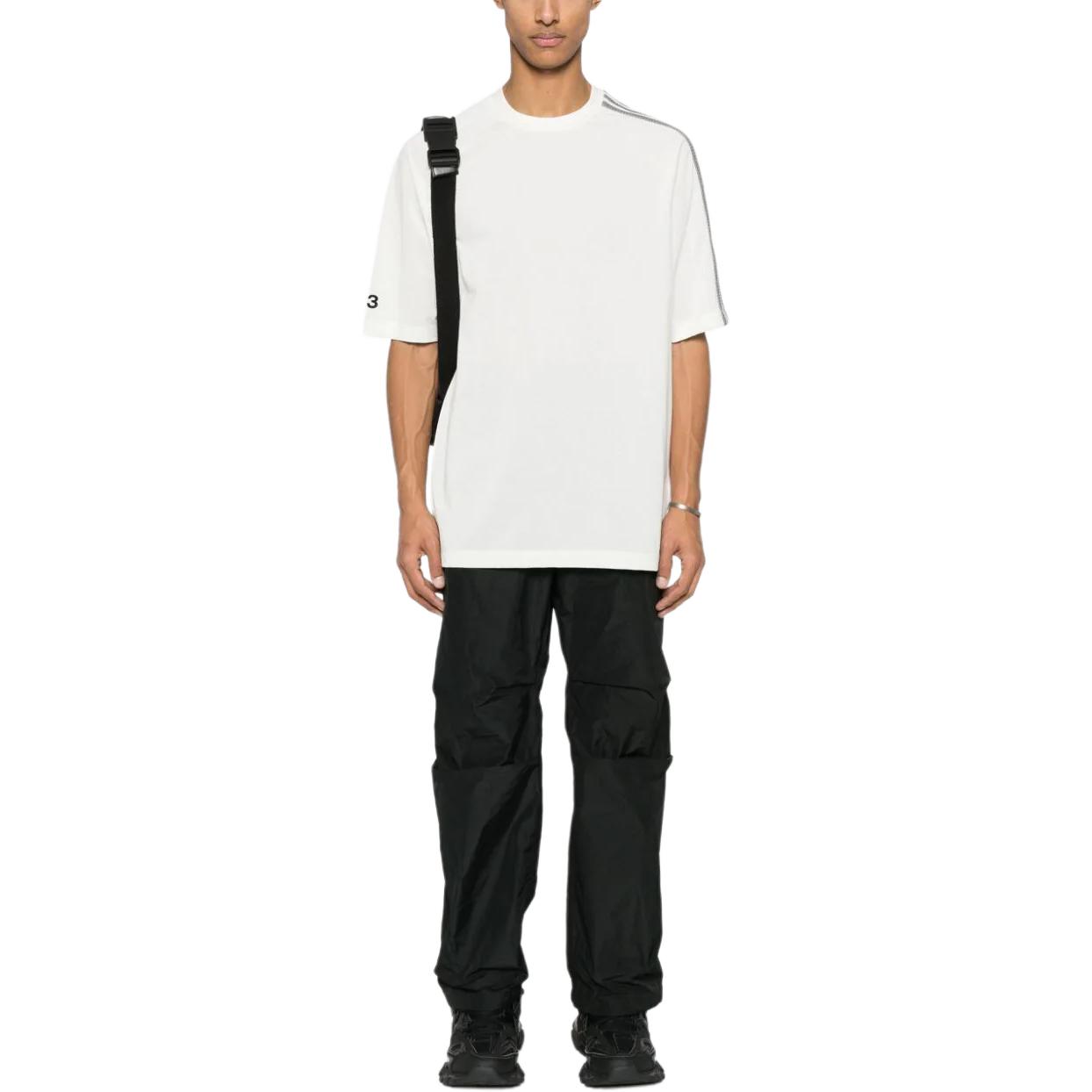 Lookbook Camiseta Blanca de Manga Corta Y-3 Colorblock a Rayas Crewneck IV5625