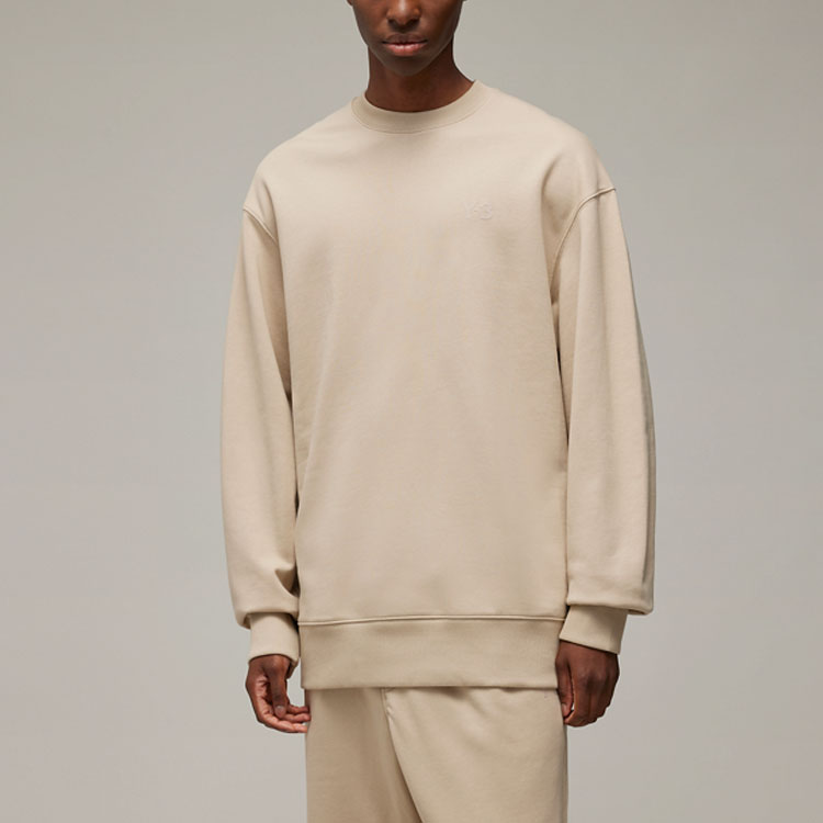Lookbook Y-3 クルーネック オーバーサイズ 長袖 スウェットシャツ ライトブラウン IV5581