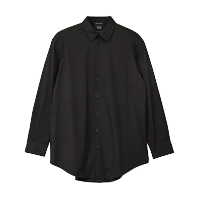 Y-3 Graphic Button-Up Long Sleeve Loose Shirt Black. JE9274