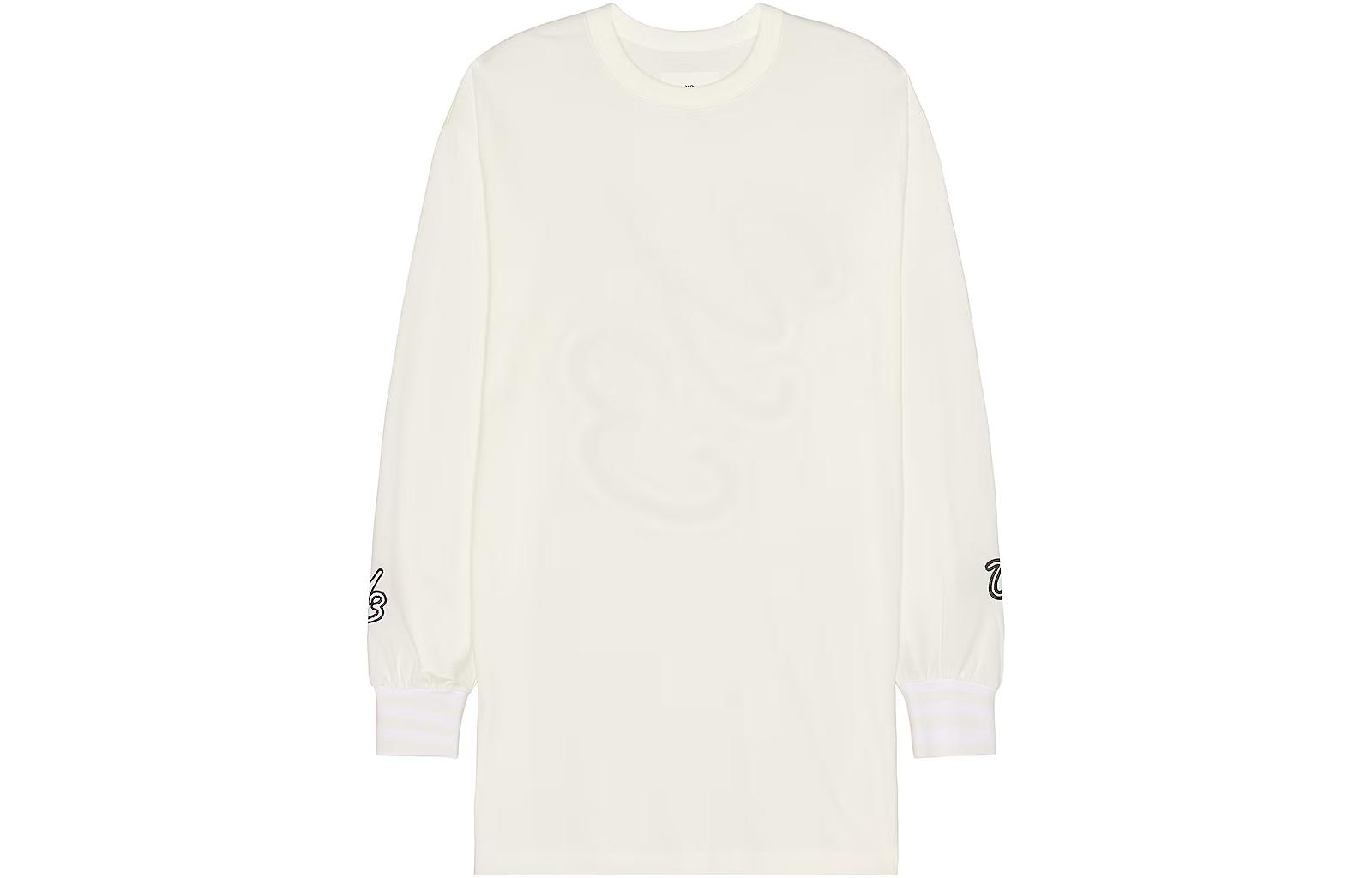 Y-3  Long-Sleeve Crewneck Tee with Logo Print IQ2147