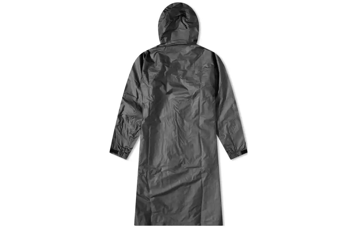 Lookbook Y-3 롱 후드 코트 블랙 솔리드 컬러 긴팔 윈드브레이커 IB6364