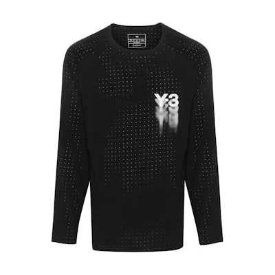 Y-3 Loose Fit Digital Print Black Crew Neck T-Shirt. IN8744