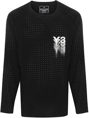 Y-3 ルーズフィット デジタルプリント ブラック クルーネック Tシャツ IN8744 Order Y-3 ルーズフィット デジタルプリント ブラック クルーネック Tシャツ IN8744