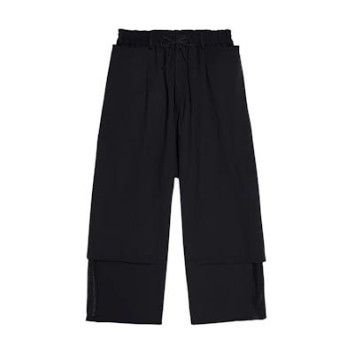 Y-3 Loose Fit Mid-Rise Drawstring Black Casual Pants JN4990