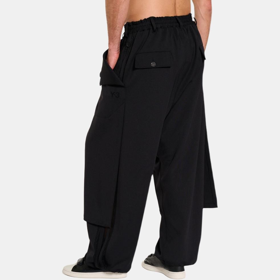 Purchase Y-3 Seluar Santai Hitam Longgar Mid-Rise dengan Tali Pinggang. JN4990