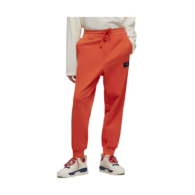 Y-3 Organic Cotton Terry Cuffed Jogger Pants Orange Color. IB4810