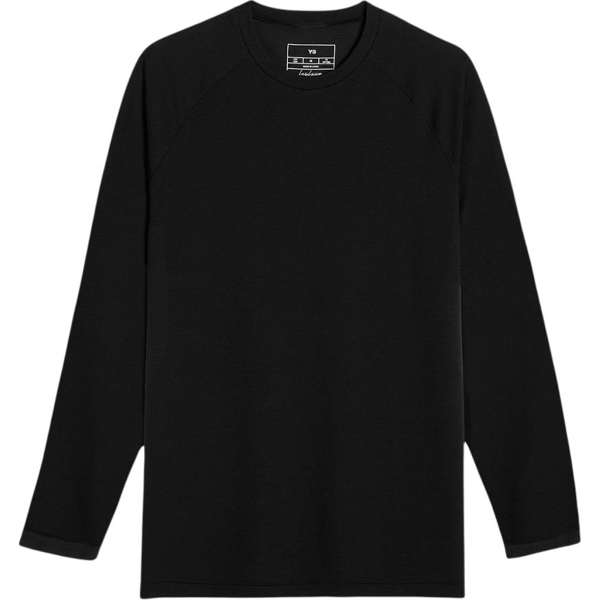 Y-3  Oversized Solid Black Long-Sleeve Pullover Crewneck Tee JN7834