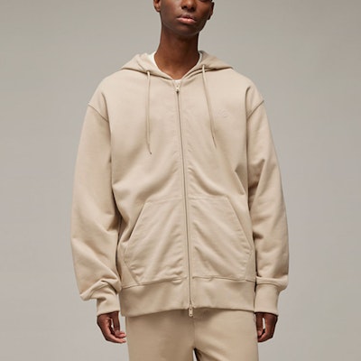 Y-3 オーバーサイズ ジッパー フーディー 長袖 ベージュ IV5618 Lookbook Y-3 オーバーサイズ ジッパー フーディー 長袖 ベージュ IV5618